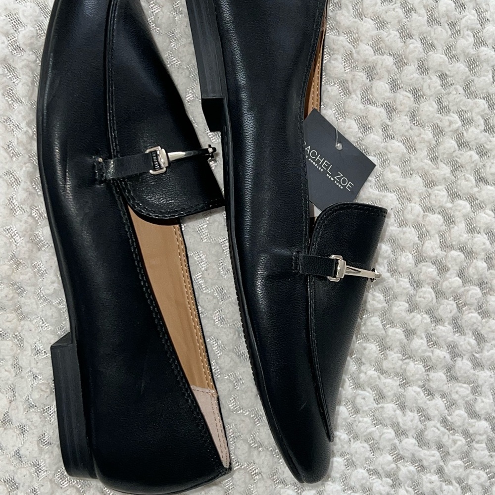 Rachel Zoe Black Leather Loafers with Silver Accent- Size 7.5 - Picture 8 of 9